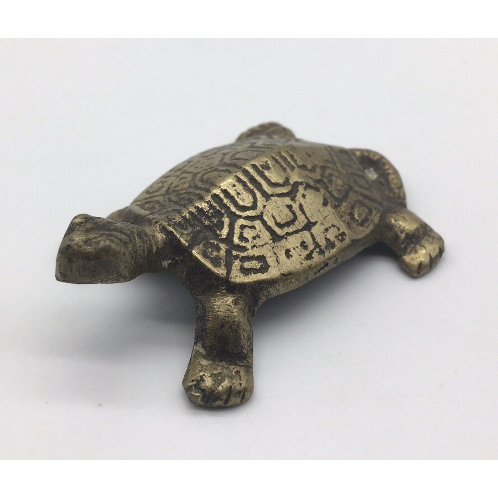 Vintage Brass Turtle 2" Figurine